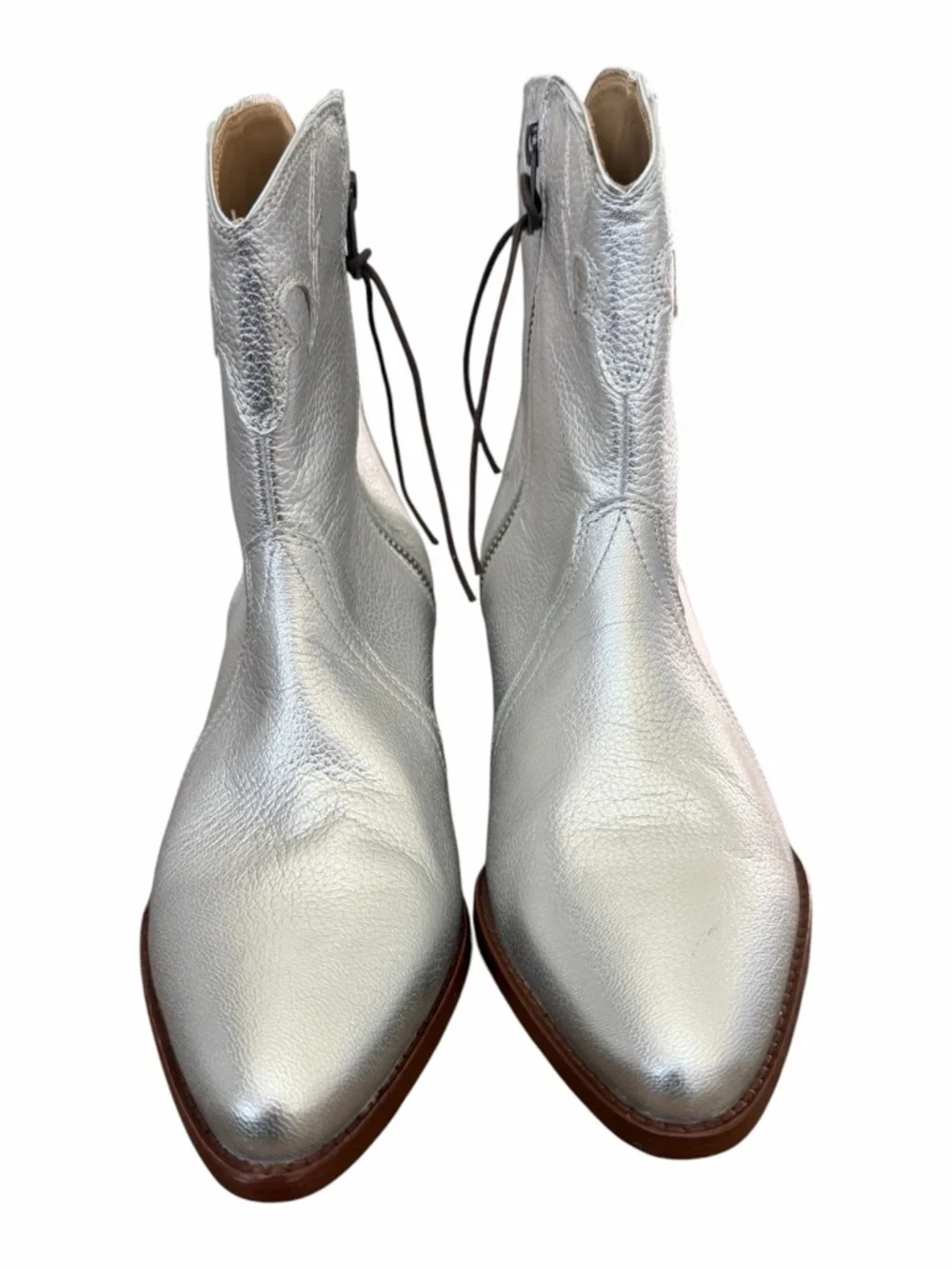 Silver Western Ankle Boot - Women